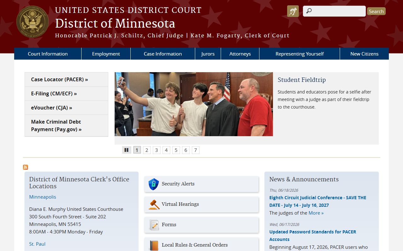 Pine County District Court U.S. District Court District of Minnesota source