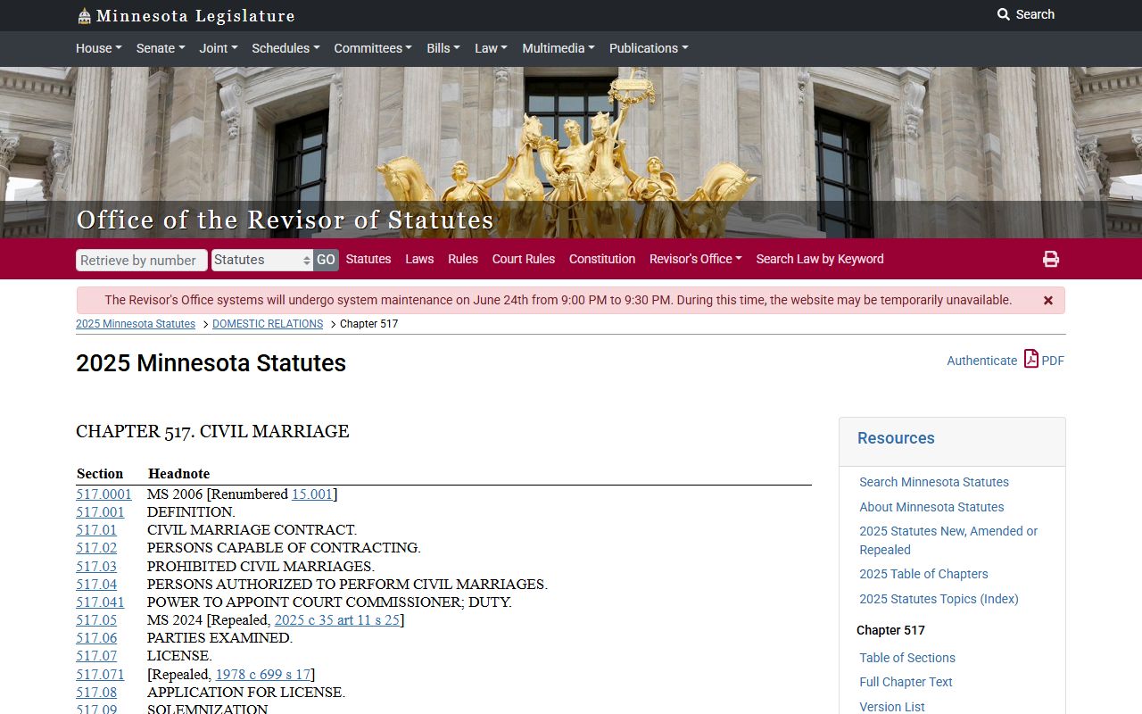 Pine County marriage records Minnesota civil marriage chapter