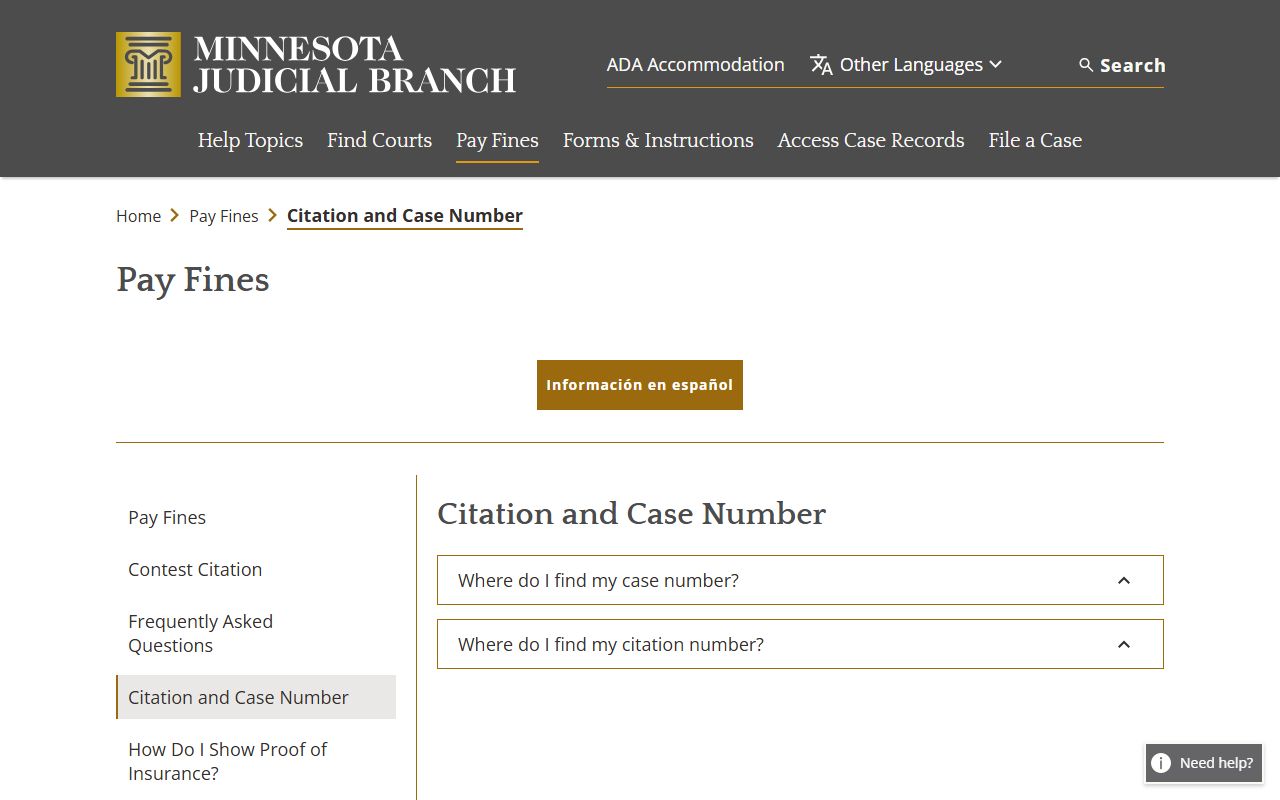 Pine County traffic court records citation and case number guide